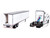 Freightliner Fifth Generation Cascadia Raised Roof Sleeper & 53 Utility Trailer with Skirts White 1/64 Diecast Model DCP/First Gear 60-2087