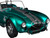 Shelby Cobra 427 MKII Teal Metallic with Gray Stripes Pink Slips Series 1/18 Diecast Model Car Jada 36467