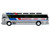 1964 MCI MC 5A Coach Bus Brewster Gray Line Silver with Blue and Red Stripes Vintage Bus & Motorcoach Collection Limited Edition to 504 pieces Worldwide 1/87 (HO) Diecast Model Iconic Replicas 87-0628