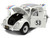Volkswagen Beetle #53 Herbie White with Stripes The Love Bug 1968 Movie with Extra Wheels 1/24 Diecast Model Car Jada 37584