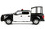 2019 Ford F 150 Lariat Crew Cab Pickup Truck with Bed Cage Black and White with Flashing Light Bar and Front and Rear Lights and Sounds 1/24 1/27 Diecast Model Car Motormax 79543BKW