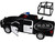 2019 Ford F 150 Lariat Crew Cab Pickup Truck with Bed Cage Black and White with Flashing Light Bar and Front and Rear Lights and Sounds 1/24 1/27 Diecast Model Car Motormax 79543BKW