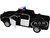 2019 RAM 1500 Laramie Crew Cab Pickup Truck Black and White with Flashing Light Bar and Front and Rear Lights and Sounds 1/24 1/27 Diecast Model Car Motormax 79544BKW