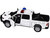 2019 RAM 1500 Laramie Crew Cab Pickup Truck White with Flashing Light Bar and Front and Rear Lights and Sounds 1/24 1/27 Diecast Model Car Motormax 79544W