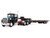 Ford LTL 9000 Day Cab and Landoll 440B 50CA Traveling Axle Trailer Cappello Heavy Transport Black with Blue Hood Legacy Series #3 1/64 Diecast Model DCP/First Gear 69-2174