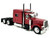 Peterbilt 389 Truck Tractor with Sleeper Cab Red Metallic 1/87 (HO) Plastic Model Car HO Logistics HL-38901