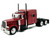 Peterbilt 389 Truck Tractor with Sleeper Cab Red Metallic 1/87 (HO) Plastic Model Car HO Logistics HL-38901