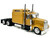 Kenworth W900L Truck Tractor with Sleeper Cab Yellow 1/87 (HO) Plastic Model Car HO Logistics HL-90010