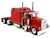 Kenworth W900L Truck Tractor with Sleeper Cab Red 1/87 (HO) Plastic Model Car HO Logistics HL-90008