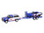 1986 Chevrolet K5 Blazer Blue and White and 1969 Chevrolet Camaro #5 Blue and White Kyle Larson Hendrick Motorsports with Tandem Car Trailer Racing Hitch & Tow Series 6 1/64 Diecast Model Cars Greenlight 31190C