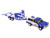 1986 Chevrolet K5 Blazer Blue and White and 1969 Chevrolet Camaro #5 Blue and White Kyle Larson Hendrick Motorsports with Tandem Car Trailer Racing Hitch & Tow Series 6 1/64 Diecast Model Cars Greenlight 31190C