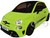 2023 Fiat F595 Abarth Verde Adrenalina Green with Black Top and Stripes 1/18 Diecast Model Car Solido S1811307