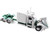 Peterbilt 389 with 63 Mid Roof Sleeper and 53 Utility Trailer White with Green Stripes 1/64 Diecast Model DCP/First Gear 60-2192
