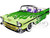 1957 Chevrolet Bel Air Convertible Green Metallic with Flame Graphics and Purple and White Interior Limited Edition to 4050 pieces Worldwide 1/24 Diecast Model Car M2 Machines 40300-139A