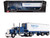 Peterbilt 351 with 63 Flat Top Sleeper and 40 Vintage Trailer with Reefer Western Distributing Blue Metallic and White 1/64 Diecast Model DCP/First Gear 60-2285