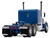 Peterbilt 351 with 63 Flat Top Sleeper and 40 Vintage Trailer with Reefer Western Distributing Blue Metallic and White 1/64 Diecast Model DCP/First Gear 60-2285