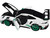 2022 Porsche 911 GT3 RS Weissach Pack White with Green Stripes And Carbon Hood and Top 1/18 Diecast Model Car Norev 187372