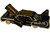1964 Chevrolet Impala Lowrider Black with Gold Graphics and Wheels Midnight Eclipse Series 1/24 Diecast Model Car Motormax 79202BK
