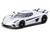 Koenigsegg Regera Silver Metallic with Blue Accents and Collectible Tarmac Cards Global64 Series 1/64 Diecast Model Tarmac Works T64G-TL017-SL