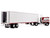 Kenworth K100 COE Flat Top and 53 Utility Trailer with Reefer Red s Favorites Jim Skrinar Red with White Stripes 1/64 Diecast Model DCP/First Gear 69-2253