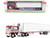 Kenworth K100 COE Flat Top and 53 Utility Trailer with Reefer Red s Favorites Jim Skrinar Red with White Stripes 1/64 Diecast Model DCP/First Gear 69-2253
