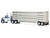 Kenworth W900A with 36 Sleeper and 45 Wilson Vintage Livestock Trailer Mariner Blue and White with Silver Trailer 1/64 Diecast Model DCP/First Gear 60-2136