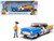 1955 Chevrolet Bel Air Blue with Graphics and Woody Diecast Figure Toy Story Franchise Hollywood Rides Series 1/24 Diecast Model Car Jada 37430