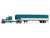 Peterbilt 379 with 63 Mid Roof Sleeper and 53 Utility Trailer with Reefer Tway Rose Transport Teal and White with Stripes Big Rigs Series II #5 1/64 Diecast Model DCP/First Gear 69-2270