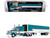 Peterbilt 379 with 63 Mid Roof Sleeper and 53 Utility Trailer with Reefer Tway Rose Transport Teal and White with Stripes Big Rigs Series II #5 1/64 Diecast Model DCP/First Gear 69-2270