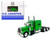 Peterbilt 389 Truck Tractor with Sleeper Cab Lime Green and Low Boy Flatbed Trailer Black Combo Set 1/87 (HO) Plastic Model Car HO Logistics HL-38904-489