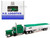 Peterbilt 389 Truck Tractor with Sleeper Cab Cargill Green and Covered Grain Trailer White with Green Tarp Combo Set 1/87 (HO) Plastic Model Car HO Logistics HL-38911-465