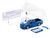 2003 Dodge Ram SRT 10 Pickup Truck Electric Blue Metallic with White Stripes 1/64 Diecast Model Car Shoom64 Models 103014-MJ1