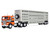 Freightliner COE and 45 Wilson Vintage Livestock Trailer Orange with Stripes 1/64 Diecast Model DCP/First Gear 60-2290