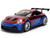 Porsche 911 GT3 RS 992 Red and Blue with Graphics and Spider Man Diecast Figure Marvel Spider Man Hollywood Rides Series 1/24 Diecast Model Car Jada 37442