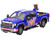 2022 GMC Sierra 3500 HD Pickup Truck Blue with American Soccer Graphics with Bison Figure International Soccer Celebration 26 Series 1/64 Diecast Model Car Greenlight GL30588