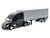 Freightliner Cascadia Truck Black with Silver Container Transporter Series 1/32 Diecast Model Welly 32696W-BKA