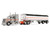Peterbilt 589 with 58 Mid Roof Sleeper and 50 Wilson Pacesetter Grain Trailer Silver Metallic with Orange Stripes 1/64 Diecast Model DCP/First Gear 60-2173