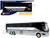 Prevost H3-45 Coach Bus Greyhound Scenicruiser Service White and Raw Metal The Bus & Motorcoach Collection Limited Edition to 504 pieces Worldwide 1/87 (HO) Diecast Model Iconic Replicas 87-0659