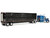 Peterbilt 589 with 72 Mid Roof Sleeper and Wilson Silverstar Livestock Trailer Bright Blue with Black Stripes and Trailer 1/64 Diecast Model DCP/First Gear 60-2172