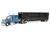 Peterbilt 589 with 72 Mid Roof Sleeper and Wilson Silverstar Livestock Trailer Bright Blue with Black Stripes and Trailer 1/64 Diecast Model DCP/First Gear 60-2172