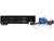 Peterbilt 589 with 72 Mid Roof Sleeper and Wilson Silverstar Livestock Trailer Bright Blue with Black Stripes and Trailer 1/64 Diecast Model DCP/First Gear 60-2172
