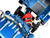 Peterbilt 589 with 72 Mid Roof Sleeper and Wilson Silverstar Livestock Trailer Bright Blue with Black Stripes and Trailer 1/64 Diecast Model DCP/First Gear 60-2172