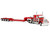 Peterbilt 379 with 63 Flat Top Sleeper and Fontaine Magnitude Lowboy Trailer with Fliptail Anty Trucking & Rigging Red with Black Stripes 1/64 Diecast Model DCP/First Gear 60-2355