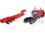 Peterbilt 379 with 63 Flat Top Sleeper and Fontaine Magnitude Lowboy Trailer with Fliptail Anty Trucking & Rigging Red with Black Stripes 1/64 Diecast Model DCP/First Gear 60-2355
