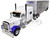 Peterbilt 379 with 70 Mid Roof Sleeper and Wilson Silverstar Livestock Trailer National Carriers White Legacy Series #5 1/64 Diecast Model DCP/First Gear 69-2306