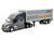 Freightliner Cascadia Truck Gray Metallic with Gray Container with Graphics Transporter Series 1/32 Diecast Model Welly 32696W-MJ-C