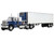 Chevrolet Bison with 34 Flat Top Sleeper & 40 Vintage Trailer with Reefer Blue and White 1/64 Diecast Model DCP/First Gear 60-2345