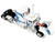 Kenworth W900L with 60 Aerodyne Sleeper and Polar Deep Drop Trailer White with Blue and Green Stripes 1/64 Diecast Model DCP/First Gear 60-2353