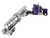 Peterbilt 379 with 63 Mid Roof Sleeper and Polar Deep Drop Trailer Wild Orchid Purple with Black Stripes 1/64 Diecast Model DCP/First Gear 60-2354