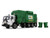 Peterbilt 520 Refuse Garbage Truck McNeilus CNG ZR Automated Side Load Refuse Body Waste Management White Green 2 Bins 1/34 Diecast Model First Gear FG10-4409D